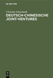 Cover von Deutsch-chinesische Joint-ventures