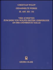 Cover von Vier Schriften zum Ende von Wolffs erster Lehrperiode an der Universität Halle