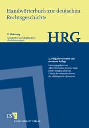 Cover von Handwörterbuch zur deutschen Rechtsgeschichte (HRG) - Lieferungsbezug - - - Lieferung 9: Geistliche Gerichtsbarkeit-Gerichtszeugnis