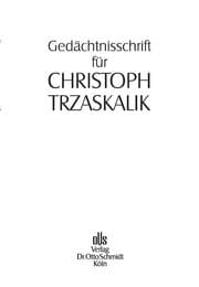 Cover von Gedächtnisschrift für Christoph Trzaskalik