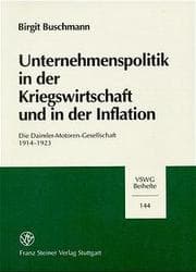 Cover von Unternehmenspolitik in der Kriegswirtschaft und in der Inflation