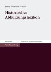 Cover von Historisches Abkürzungslexikon