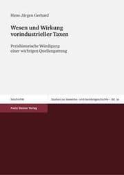Cover von Wesen und Wirkung vorindustrieller Taxen
