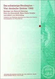 Cover von Der schwierige Neubeginn - Vier deutsche Dichter 1949