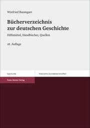 Cover von Bücherverzeichnis zur deutschen Geschichte