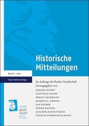 Cover von Historische Mitteilungen 31 (2019)