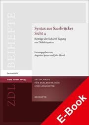 Cover von Syntax aus Saarbrücker Sicht 4
