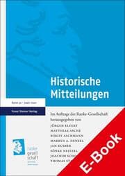 Cover von Historische Mitteilungen 32 (2020-2021)