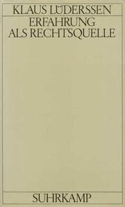 Cover von Erfahrung als Rechtsquelle