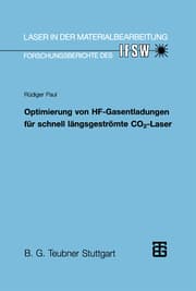 Cover von Optimierung von HF-Gasentladungen für schnell längsgeströmte CO2-Laser