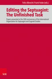 Cover von Editing the Septuagint: The Unfinished Task