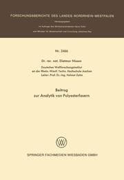 Cover von Beitrag zur Analytik von Polyesterfasern