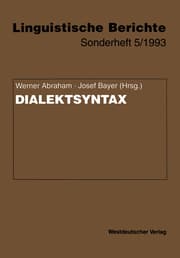 Cover von Dialektsyntax