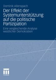Cover von Der Effekt der Systemunterstützung auf die politische Partizipation