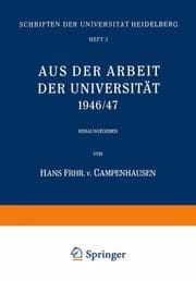 Cover von Aus der Arbeit der Universität 1946/47
