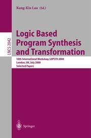 Cover von Logic Based Program Synthesis and Transformation