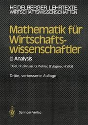 Cover von Mathematik für Wirtschaftswissenschaftler