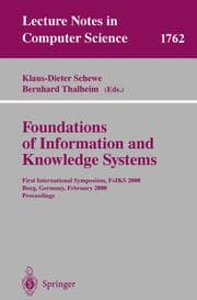 Cover von Foundations of Information and Knowledge Systems