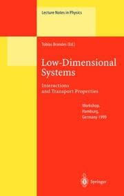 Cover von Low-Dimensional Systems