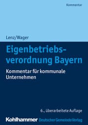Cover von Eigenbetriebsverordnung Bayern