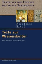 Cover von Texte zur Wissenskultur