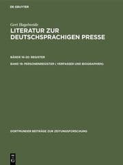 Cover von Personenregister ( Verfasser und Biographien)