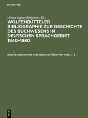 Cover von Register der Verfasser und anonymen Titel: L - Z
