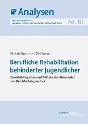Cover von Berufliche Rehabilitation behinderter Jugendlicher