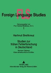 Cover von Studien zur frühen Fehlerforschung in Deutschland