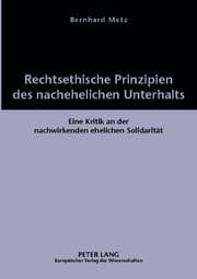 Cover von Rechtsethische Prinzipien des nachehelichen Unterhalts