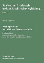 Cover von Rechtsprobleme betrieblicher Personalauswahl