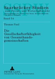 Cover von Die Gesellschafterfähigkeit von Gesamthandsgemeinschaften