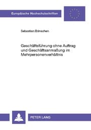 Cover von Geschäftsführung ohne Auftrag und Geschäftsanmaßung im Mehrpersonenverhältnis
