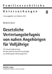 Cover von Gesetzliche Vertretungsbefugnis von nahen Angehörigen für Volljährige