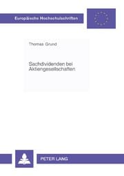 Cover von Sachdividenden bei Aktiengesellschaften