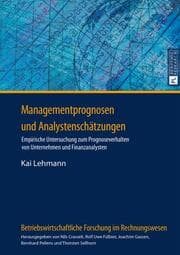 Cover von Managementprognosen und Analystenschätzungen