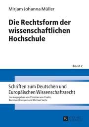 Cover von Die Rechtsform der wissenschaftlichen Hochschule