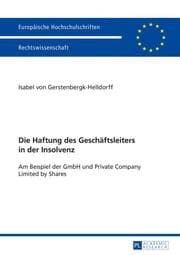 Cover von Die Haftung des Geschäftsleiters in der Insolvenz