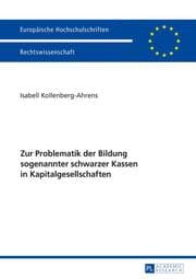 Cover von Zur Problematik der Bildung sogenannter schwarzer Kassen in Kapitalgesellschaften