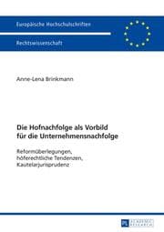 Cover von Die Hofnachfolge als Vorbild für die Unternehmensnachfolge