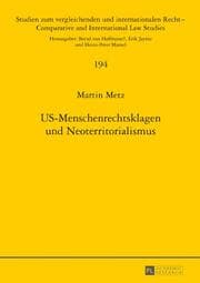 Cover von US-Menschenrechtsklagen und Neoterritorialismus