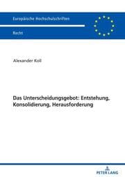 Cover von Das Unterscheidungsgebot: Entstehung, Konsolidierung, Herausforderung