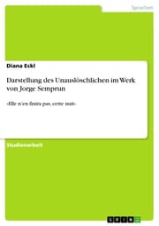 Cover von Darstellung des Unauslöschlichen im Werk von Jorge Semprun