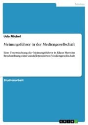 Cover von Meinungsführer in der Mediengesellschaft