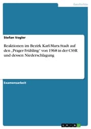 Cover von Reaktionen im Bezirk Karl-Marx-Stadt auf den 'Prager Frühling' von 1968 in der CSSR und dessen Niederschlagung