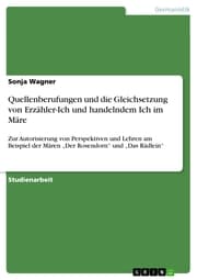 Cover von Quellenberufungen und die Gleichsetzung von Erzähler-Ich und handelndem Ich im Märe