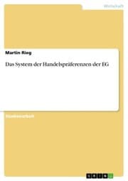 Cover von Das System der Handelspräferenzen der EG