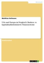 Cover von USA und Europa im Vergleich: Banken- vs. kapitalmarktdominierte Finanzsysteme