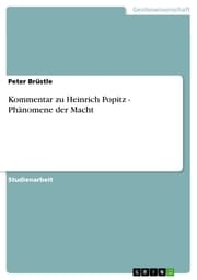 Cover von Kommentar zu Heinrich Popitz - Phänomene der Macht