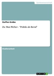 Cover von Zu: Max Weber - 'Politik als Beruf'